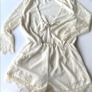 Tie Front Lace Romper